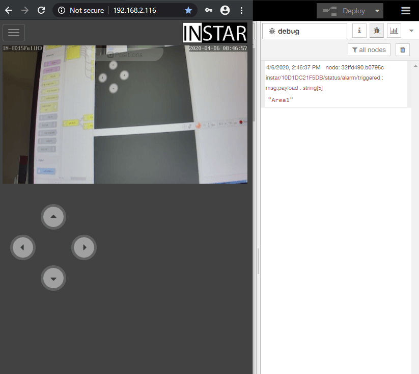 INSTAR MQTT Alarmserver and Node-RED