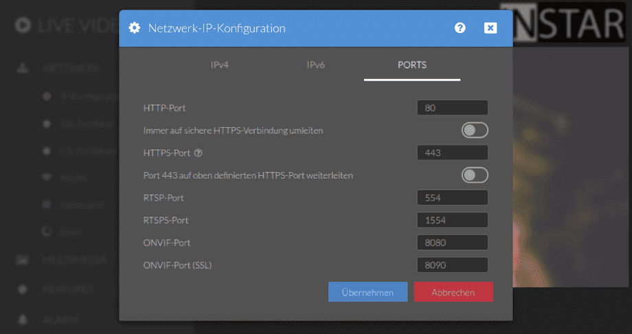 Web User Interface - 1440p Series - Network IP Configuration