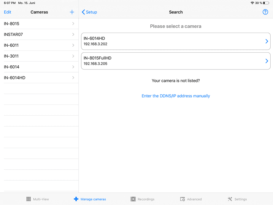 InstarVision iPad Installation Wizard