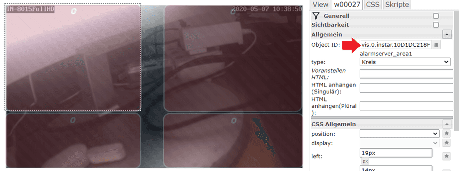 ioBroker Vis eine Kamera-Übersichtsseite über Node-RED erstellen