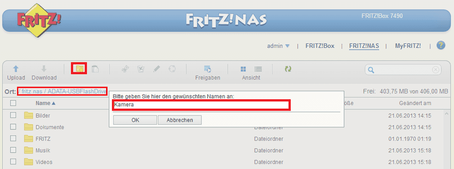 AVM Fritzbox FTP Service