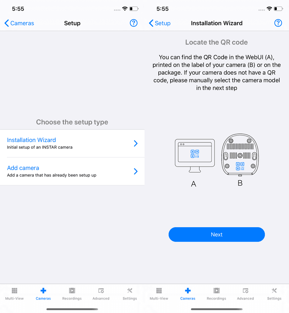 InstarVision iPhone Installation Wizard