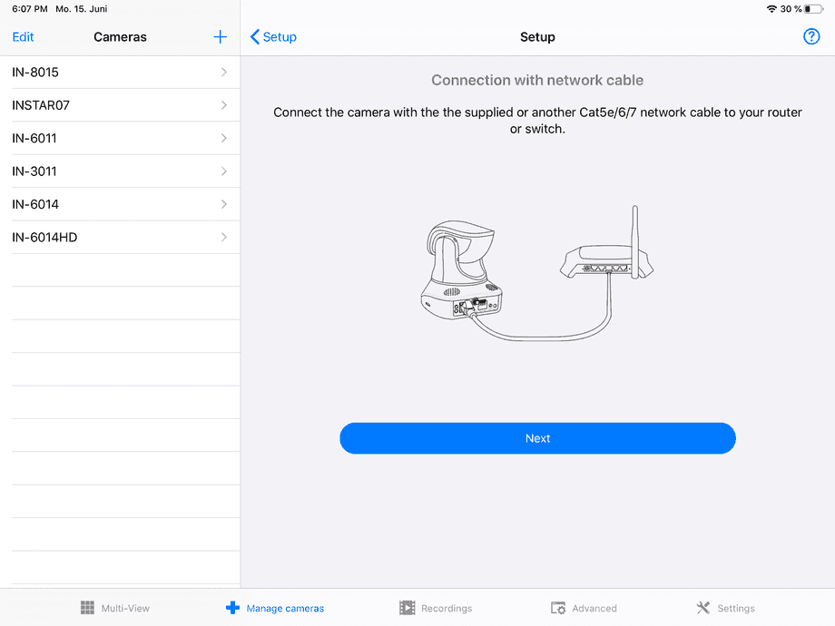 InstarVision iPad Installation Wizard