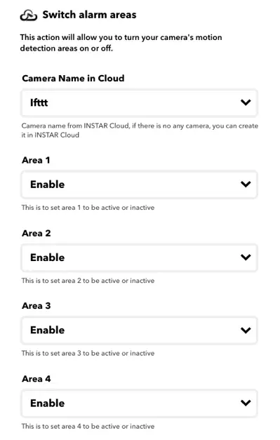 IFTTT Set a time schedule for your alarm areas
