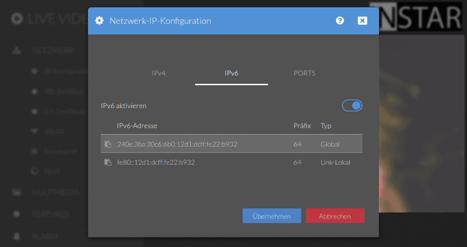 Web User Interface - 1440p Series - Network IP Configuration