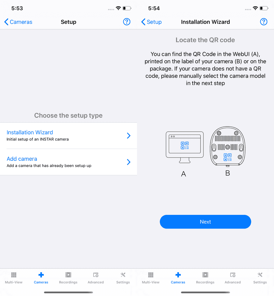 InstarVision iPhone Installation Wizard