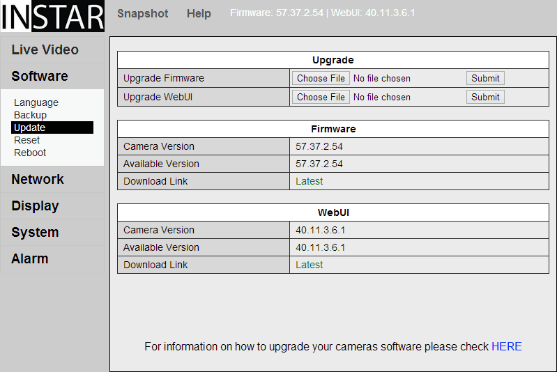 WebUI and Firmware Upgrade VGA Series