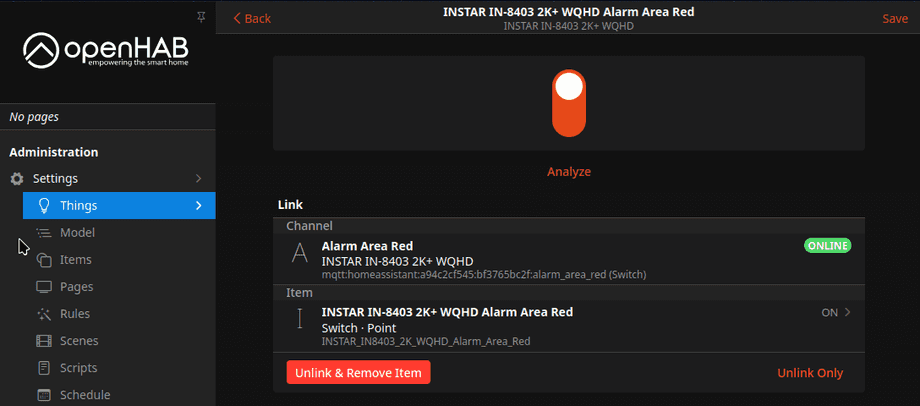 OpenHAB MQTT Discovery für INSTAR Kameras