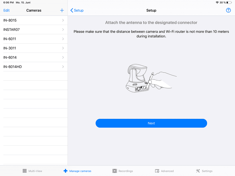 InstarVision iPad Installation Wizard