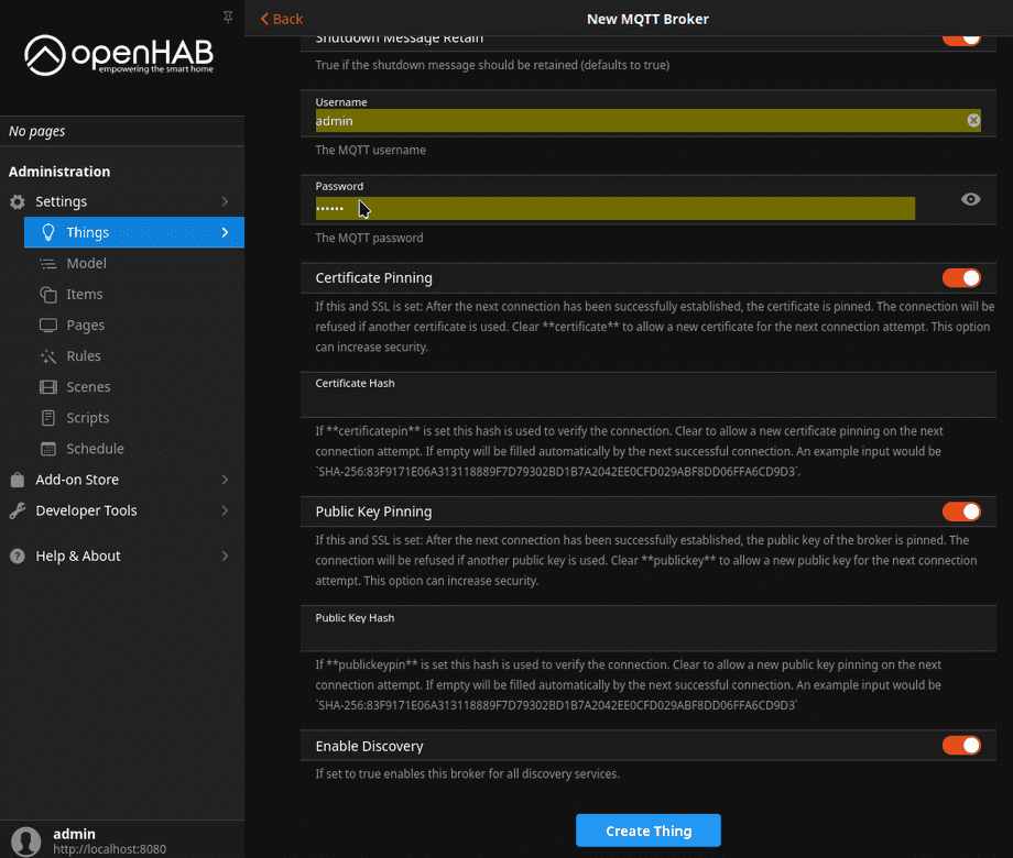 OpenHAB MQTT Discovery für INSTAR Kameras