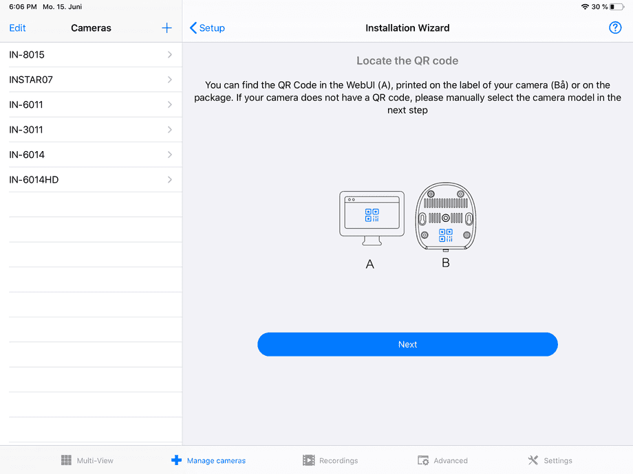 InstarVision iPad Installation Wizard