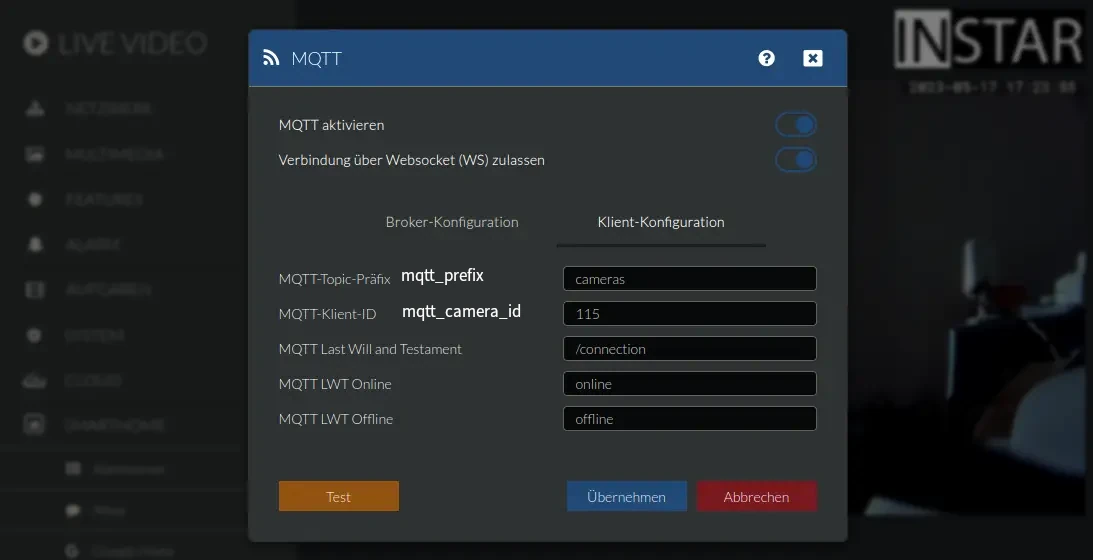 MQTTv5 Websocket HTML Client