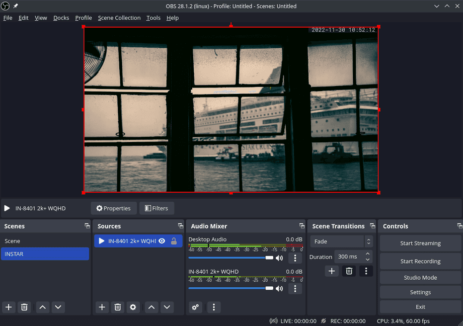 Using OBS Studio with your INSTAR WQHD Camera