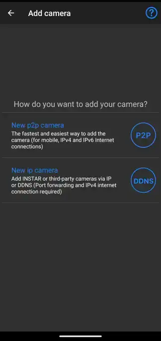 Add your camera using its DDNS address