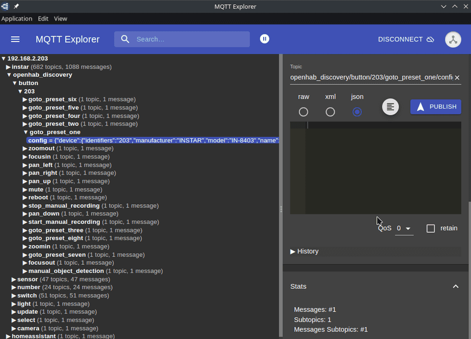 OpenHAB MQTT Discovery für INSTAR Kameras