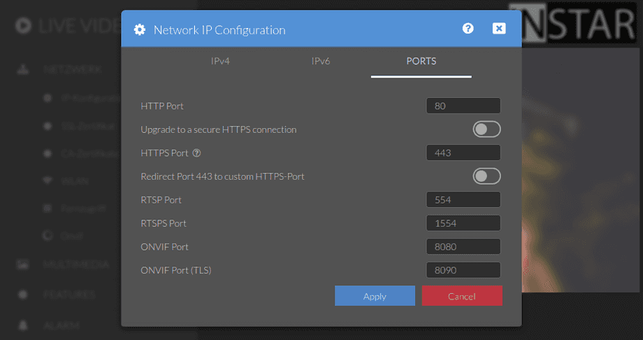 Web User Interface - 1440p Series - Network IP Configuration