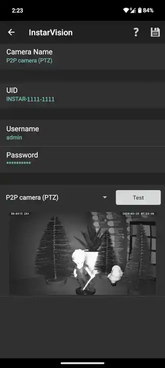 Add your camera using its P2P address