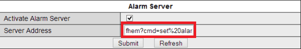INSTAR IP Camera Alarm Server Function