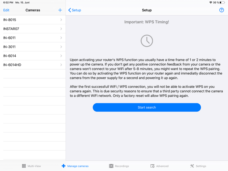 InstarVision iPad Installation Wizard