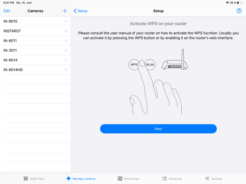 InstarVision iPad Installation Wizard