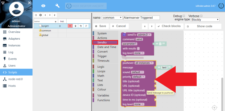 ioBroker Blockly Script Engine