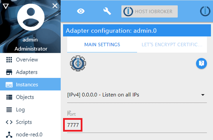 ioBroker Admin Panel