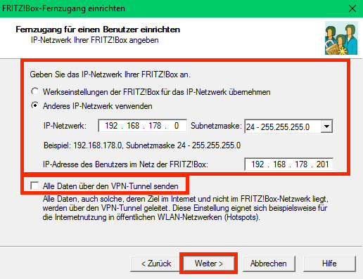 VPN Connection to your AVM Fritzbox Router