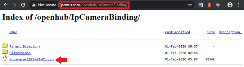 OpenHAB IP Camera Binding