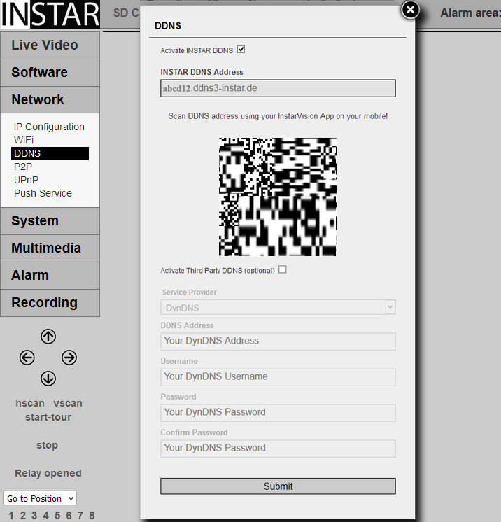 INSTAR 720p Web User Interface - DDNS