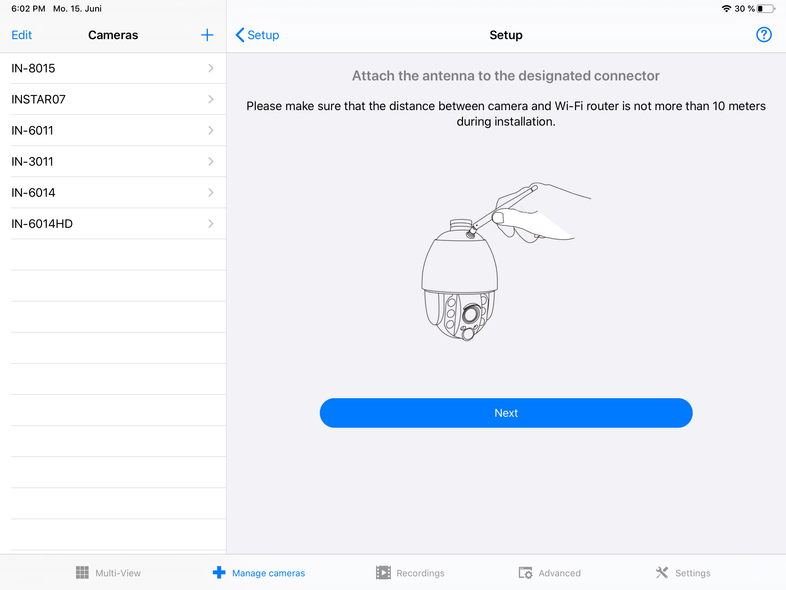 InstarVision iPad Installation Wizard