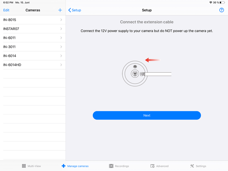 InstarVision iPad Installation Wizard