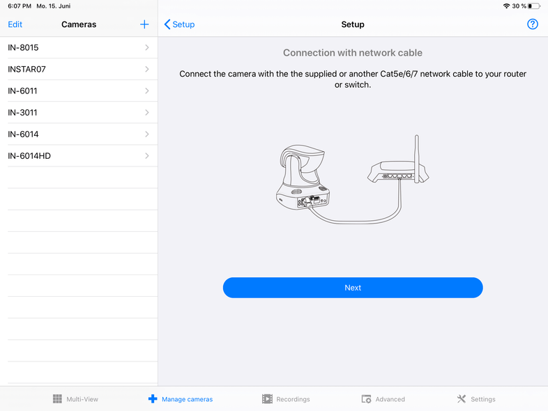 InstarVision iPad Installation Wizard