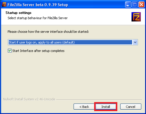 Filezilla FTP Server Installation