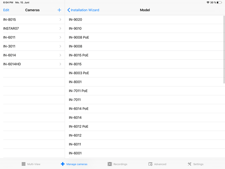 InstarVision iPad Installation Wizard