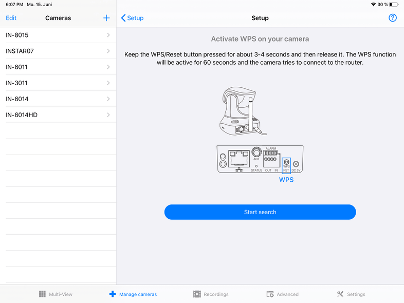 InstarVision iPad Installation Wizard