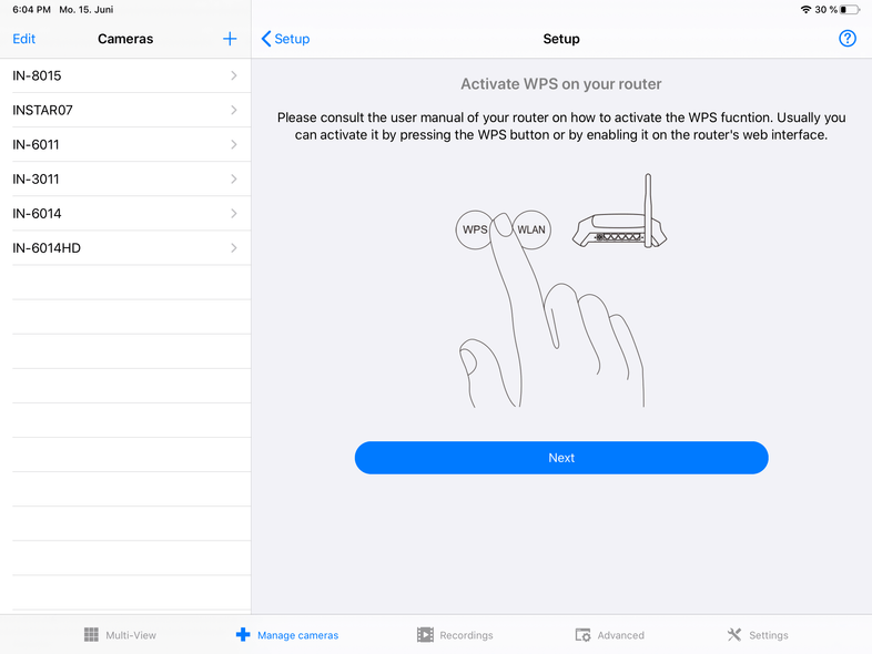 InstarVision iPad Installation Wizard