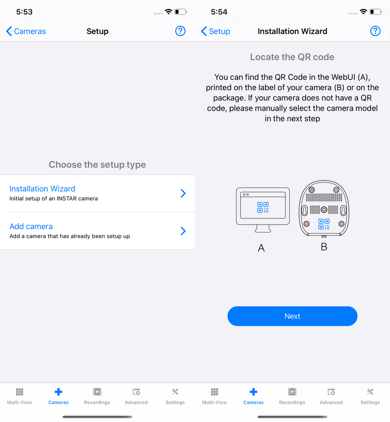 InstarVision iPhone Installation Wizard