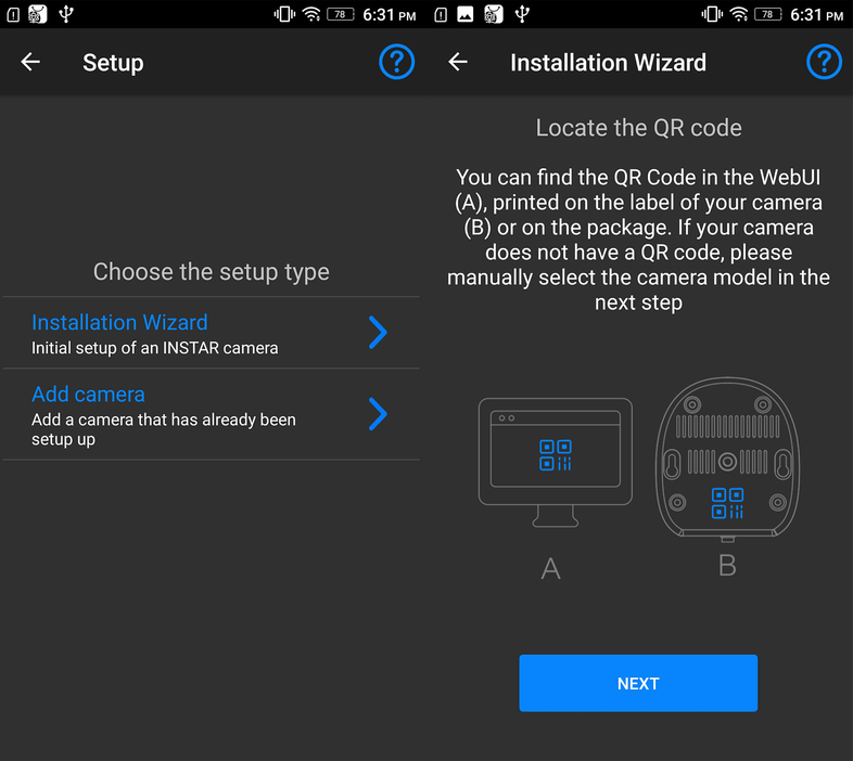 InstarVision Android Installation Wizard