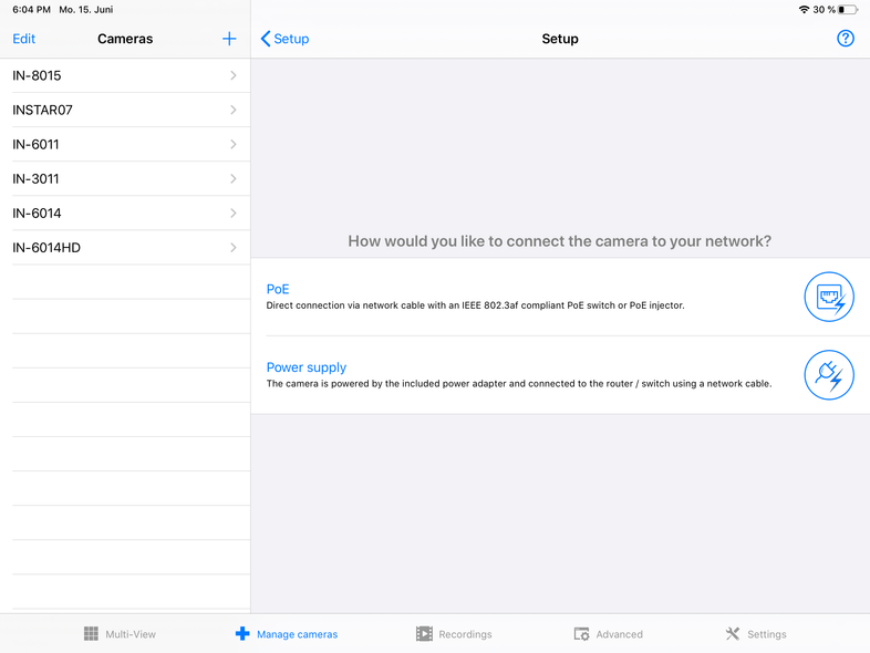 InstarVision iPad Installation Wizard