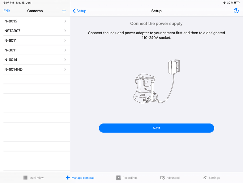 InstarVision iPad Installation Wizard