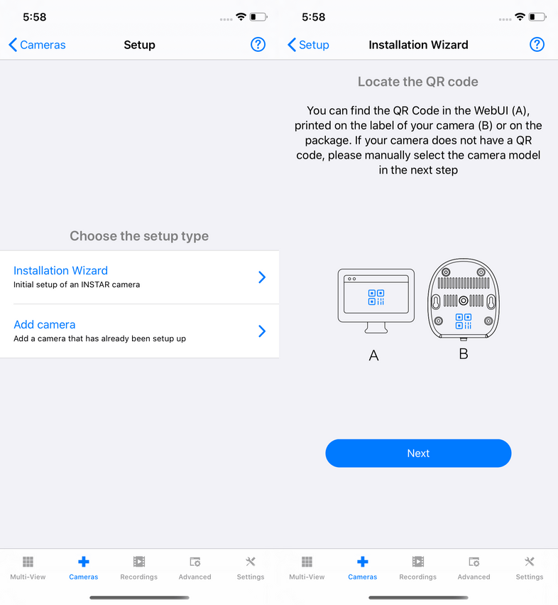 InstarVision iPhone Installation Wizard